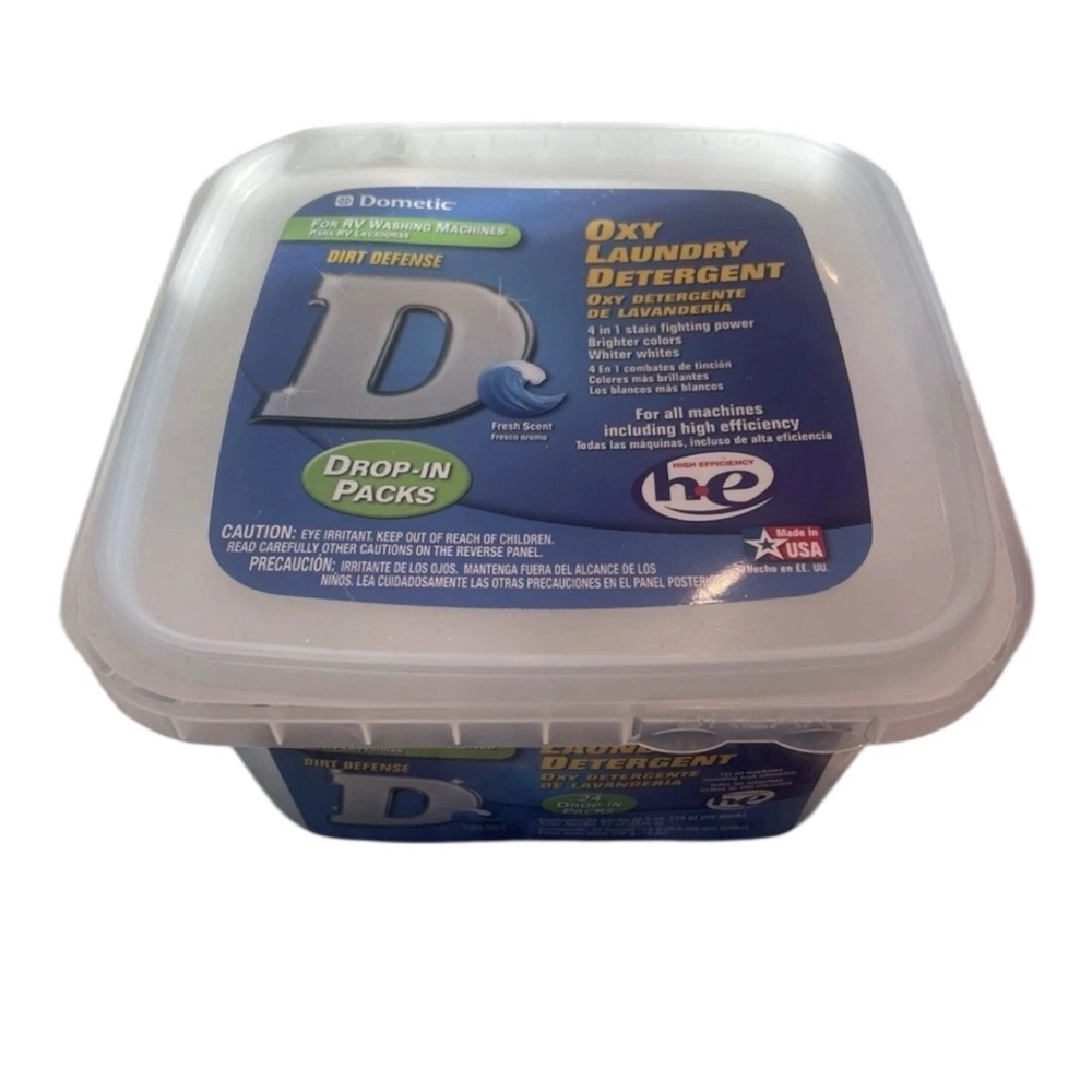 NEW Oxy Laundry Detergent 24 Drop-in Pack Pod HE RV Washing Machines Fresh Scent